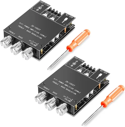 Vista 14 de Daakro 2 placas amplificadoras Bluetooth ZK-1001B, placa amplificador de canal mono de 100 W con función de emparejamiento TWS, CC 7-24 V, entrada