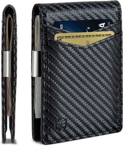 Vista 18 de SERMAN BRANDS Money Clip Wallet - Mens Wallets slim Front Pocket RFID Blocking Card Holder Minimalist Mini Bifold Transformador del desierto