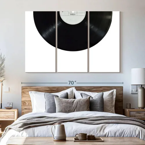 Vista 95 de Elephant Stock BW - Reproductor de discos de vinilo para pared, lienzo horizontal, decoración de pared de sala de estar de 3 piezas, impresión