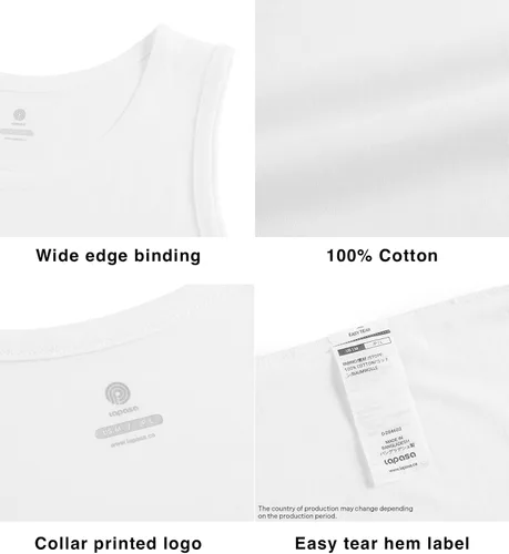 Vista 5 de LAPASA Camiseta sin mangas 100% algodón para hombre, ultra suave, sin mangas, cuello redondo, transpirable, camisetas básicas sólidas, chaleco de 4