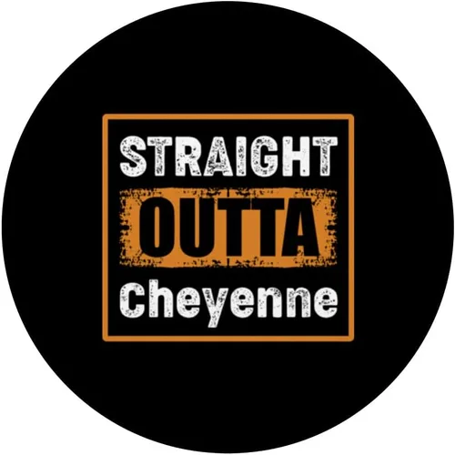 Vista 3 de Straight Outta Cheyenne Wyoming USA Retro Distressed Vintage PopSockets Swappable PopGrip