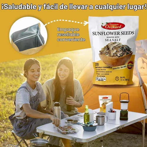 Vista 5 de MIXED NUTS - Semillas de girasol tostadas de Premium Orchard – Semillas de girasol originales ligeramente saladas en cáscara con sal marina, sin