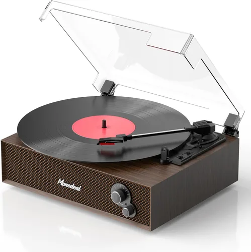 Vista 9 de Tocadiscos de vinilo con altavoces, tocadiscos de 3 velocidades MONODEAL Negro