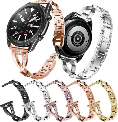 Vista 7 de Correas de repuesto para Samsung Galaxy Watch 3 de 1.772 in SM-R840 para mujeres y hombres, 0.866 pulgadas de liberación rápida de acero inoxidable
