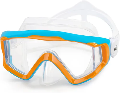 Vista 11 de Máscara de natación para niños, gafas de natación antivaho de 180° para niños, máscara de buceo, a prueba de fugas, con cubierta de nariz para niños