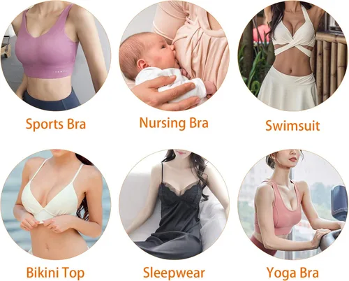 Vista 7 de Awpeye 10 pares de almohadillas de brasier deportivo para mujer (beige, negro, blanco)
