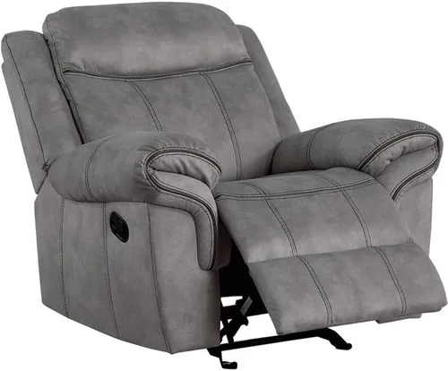 Vista 4 de Acme Zubaida - Sofá reclinable tapizado horizontal de terciopelo en 2 tonos gris
