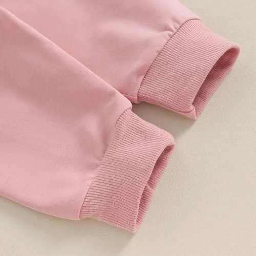 Vista 7 de Conjunto de ropa de bebé para niña, para hermana pequeña, color liso, suéter para otoño e invierno