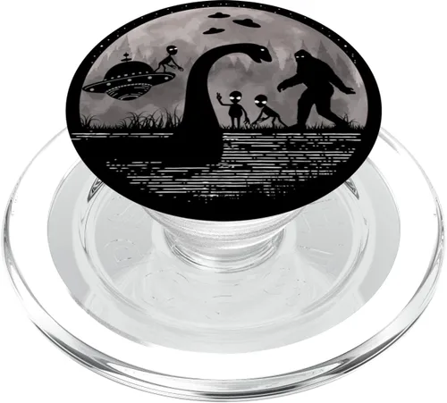 Vista 8 de Bigfoot Loch Ness Monster Nessie Sasquatch Ufo Funny Aliens PopSockets Swappable PopGrip