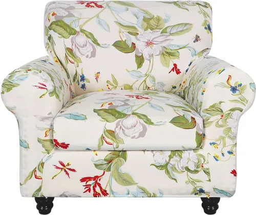 Vista 58 de SearchI Funda elástica para sofá, funda para sillón de 2 piezas con funda de cojín separada para silla, protector de muebles lavable para sala