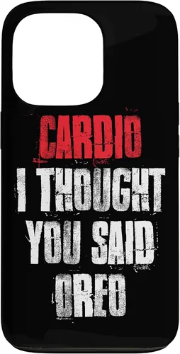 Vista 10 de Funda divertida de entrenamiento de gimnasio para iPhone 11 Pro Cardio I Thought You Said Oreo