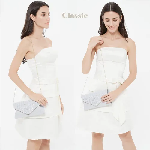 Vista 2 de LXYGD Glitter Clutch Purses for Women Evening Bags and Cluthes Flap Envelope Handbags Formal Wedding Party Prom Purse