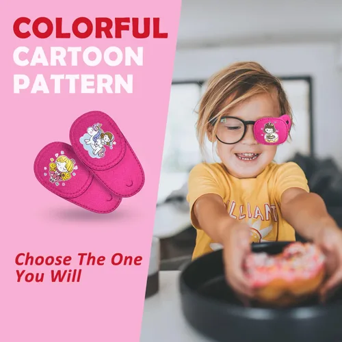 Vista 3 de WSHSTS 6 parches de ojos para niños, niñas, niños, parche colorido suave para ojos, parches para ojos perezosos, ojos izquierdo o derecho