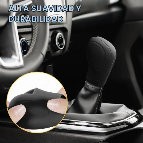 Vista 4 de Funda para Pomo de Palanca de Cambios de Automóvil, Funda para Palanca de Cambios de Automóvil, Protector de Palanca de Cambios de Auto Negro