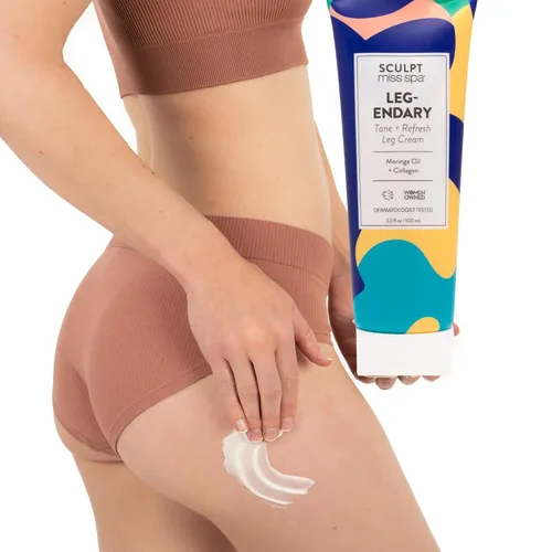 Vista 8 de MISS SPA Crema para piernas, crema de colágeno para piernas, aceite de rosa mosqueta de moringa ayuda a refrescar las piernas cansadas, productos