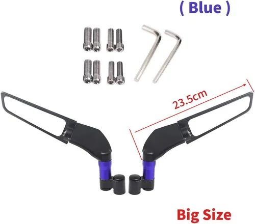 Vista 5 de para Espejo retrovisor para FZ1 FZ6 FZ8 FZ25 FZ400 FZ07 FZ09 FZ10 FZS15Wind Wing Side Retroviseur Espelhos Moto Accesorios de motocicleta (azul)