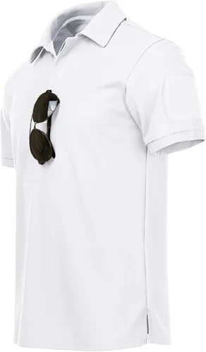 Vista 3 de SCODI Polo para hombre, casual, manga corta, polo de golf, atlético, diario, cuello camisa, camiseta de tenis