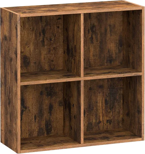 Vista 8 de VASAGLE Custos Collection - Estantería para libros tipo cubo con 4 compartimentos, 9.4 x 26 x 26 pulgadas, estantería de almacenamiento para sala