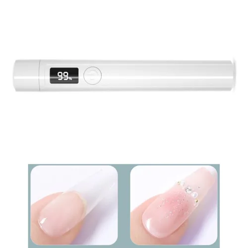Vista 2 de Secador de uñas portátil de 3 W, lámpara LED de curado de gel UV para secado rápido, lámpara de uñas de mano recargable por USB con mango