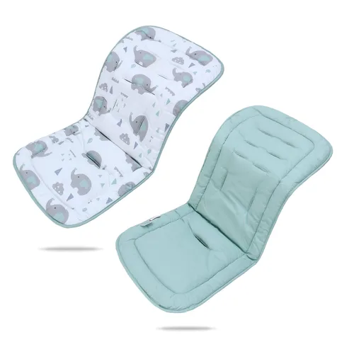 Vista 20 de Cojín para cochecito de bebé, inserto de asiento de automóvil infantil - reversible, universal, transpirable y suave, alfombrilla para cochecito