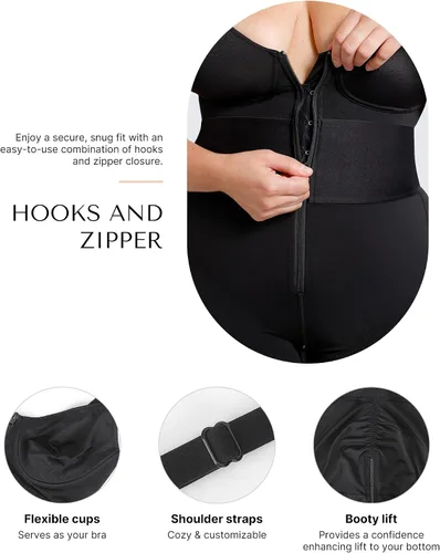 Vista 3 de SHAPELLX Body para mujer con control de abdomen, moldeador de cuerpo, control de abdomen, levantamiento de glúteos
