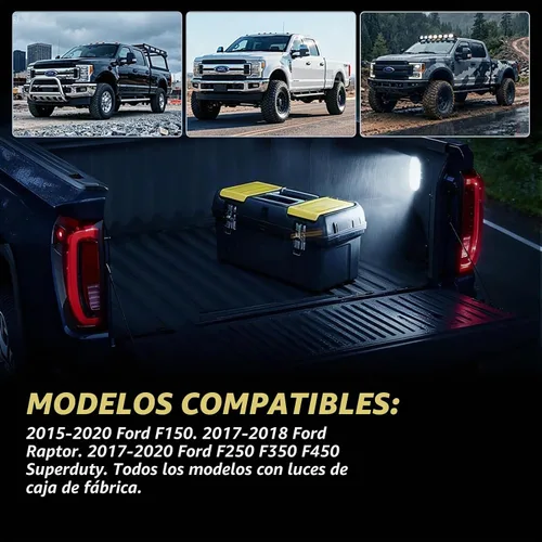 Vista 4 de Luces LED para caja de camión Lámpara de carga con arnés de cableado para Ford F150 2015-2022
