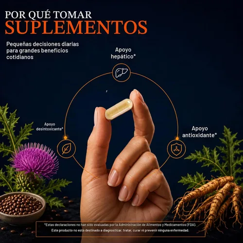 Vista 3 de Vitamatic Cardo mariano con raíz de diente de león - Extracto botánico a base de plantas 50:1 - Cápsulas de hierbas concentradas - Vegetariano, sin
