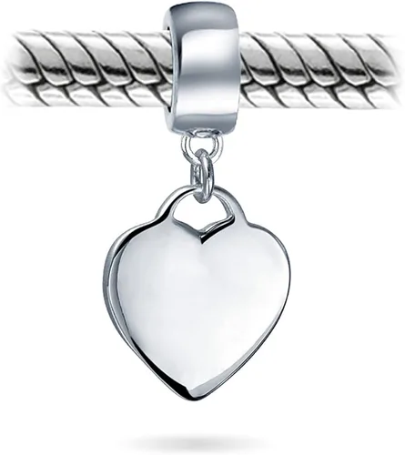 Vista 2 de Etiqueta personalizada con inicial del alfabeto A-Z, monograma en forma de corazón, cuenta colgante para mujeres y novias, plata de ley 925, se