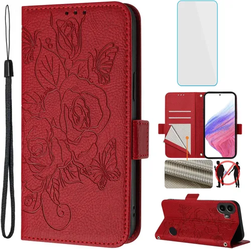 Vista 8 de for Nothing CMF Phone 1 - Funda para teléfono y protector de pantalla con bloqueo RFID, ranura para tarjetas, soporte en relieve, para teléfono