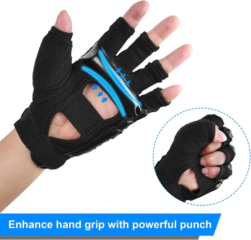 Vista 3 de Xinluying Saco de boxeo Taekwondo Karate Guantes para Sparring artes marciales Boxeo Entrenamiento sin dedos Mujeres Niños Negro