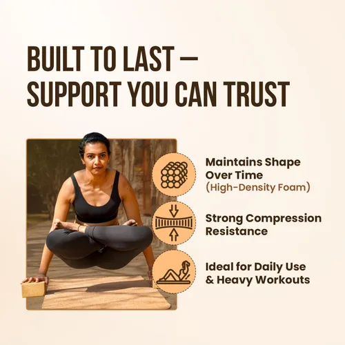 Vista 5 de MHW - LIVE WELL Bloque de yoga de corcho, bloque de yoga antideslizante natural para estabilidad y profundización de posturas, 9 x 6 x 3 pulgadas