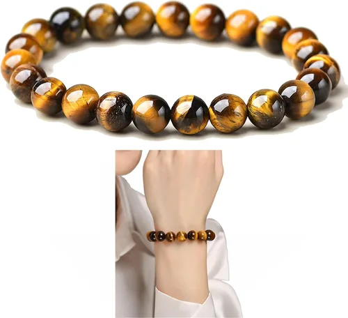 Vista 35 de Tigers Eye Protection Handmade Bracelet Best Present For Men Women Attract Wealth Chakra Feng Shui Stretchy Beaded Bracelets Lucky Friendship