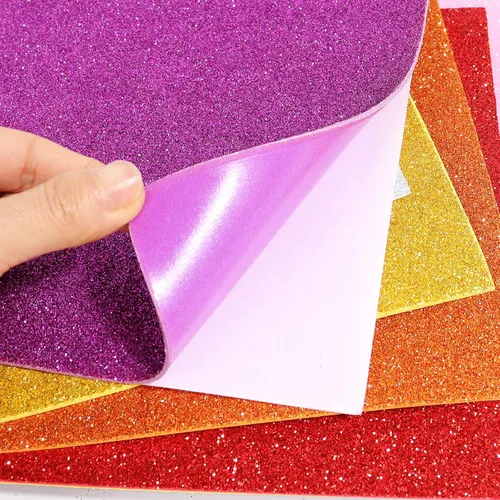 Vista 3 de 20 hojas de papel con purpurina para manualidades, niños, Halloween, Acción de Gracias, Navidad, decoración de otoño, papel de cartulina A4