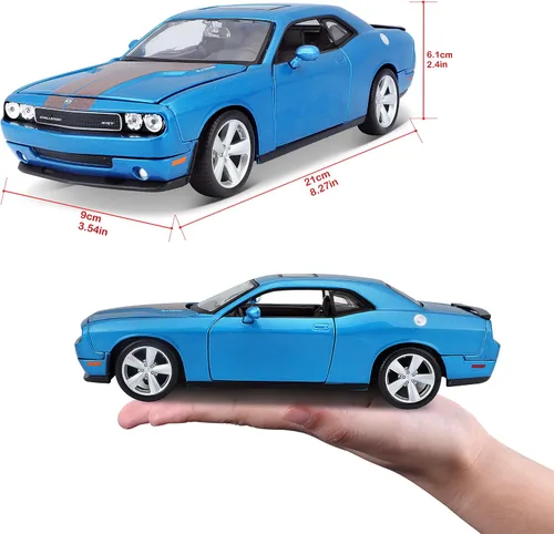Vista 2 de Maisto Dodge Challenger SRT8 Escala 1:24 2008 Vehículo fundido a presión (los colores varían), azul
