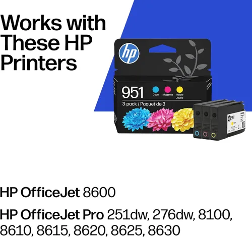 Vista 2 de 3 cartuchos HP 951 cyan, magenta y amarillo originales (CR314FN)
