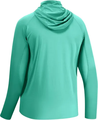 Vista 4 de Bassdash UPF 50+ Camisa de pesca de manga larga para hombre con máscara y pasamontañas UV para el cuello Verde Aqua