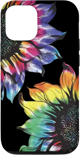 Vista 28 de Tie Dye Sunflower Phone Case Fun Colorful Retro Hippie Gift Case for iPhone 17