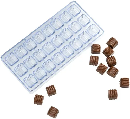 Vista 28 de Restaurantware Pastry Tek Molde para Barra de Chocolate de 10.8 x 5.3 Pulgadas 1 Molde de Chocolate Apto para Lavavajillas - 4 Cavidades Molde