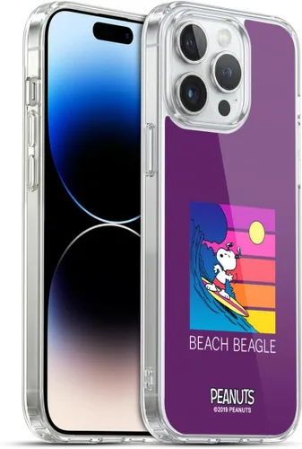 Vista 154 de Head Case Designs Funda de gel suave con licencia oficial de Peanuts Tropical Surf Snoopy Aloha Disco compatible con Apple iPhone 13 Mini Surf