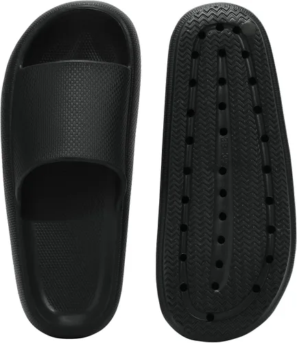 Vista 6 de welltree Sandalias antideslizantes para mujeres y hombres, sandalias antideslizantes para baño y ducha, suela gruesa suave para interiores