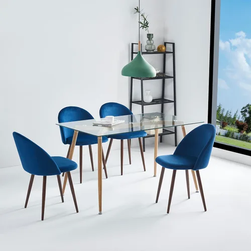 Vista 12 de Juego de sillas de comedor de 6 piezas, cuero sintético negro moderno, respaldo alto tapizado, marco de acero, cocina cómoda, muebles de comedor