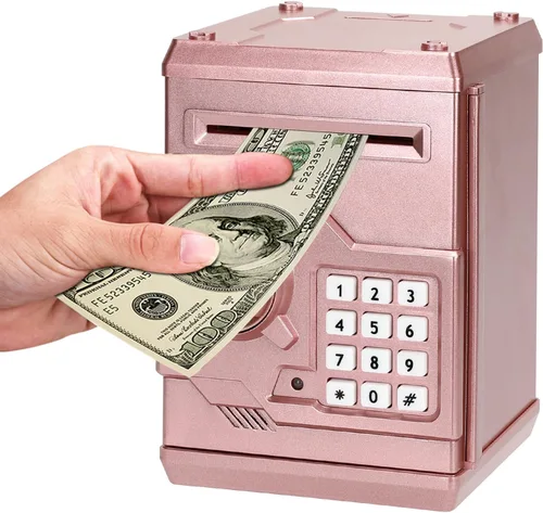 Vista 15 de Alcancía Electrónica de Cajero Automático con Contraseña de Dibujos Animados Lata de Monedas de Efectivo Puede Desplazar Automáticamente Billetes