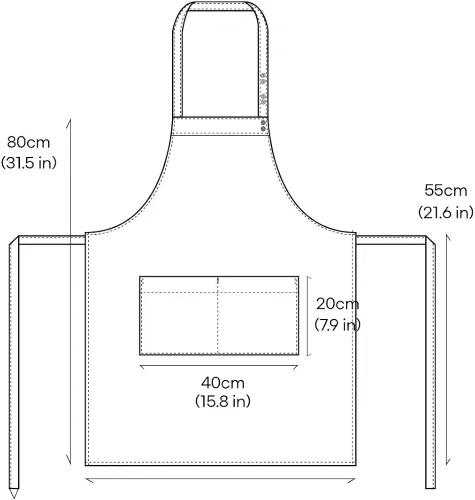 Vista 6 de BE THE CHEF Pack de 2 botones ajustables con 2 bolsillos para restaurante, cafetería, cocina, chef, camarero, camarera