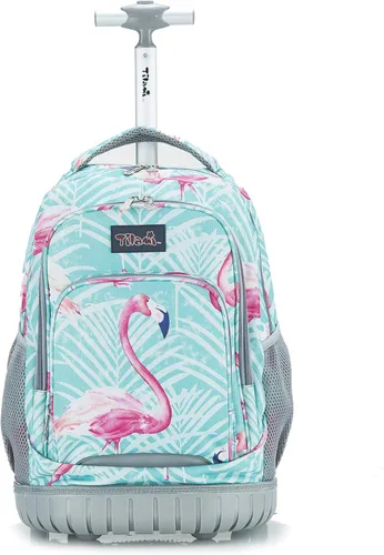 Vista 2 de Tilami Mochila con ruedas para niños y niñas de 18 pulgadas Computadora portátil