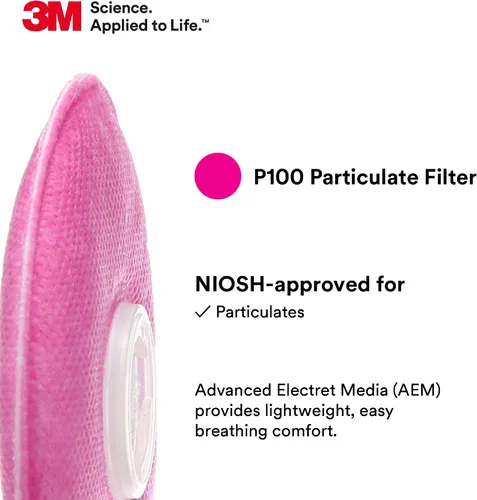 Vista 4 de 3M Filtro de partículas 2091, P100, rosa
