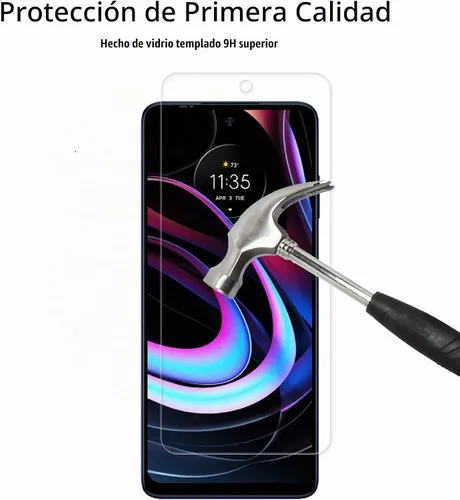 Vista 5 de [Paquete de 2+2] Protector de pantalla de vidrio compatible con Motorola Moto Edge 2021 / Moto Edge 5G UW 2021 Protector de lente de cámara