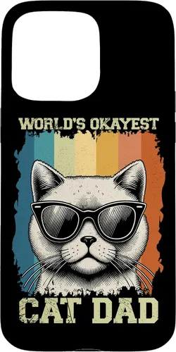 Vista 28 de World's Okayest Cat Dad Cat Lover Animal Father's Day Parent Case for iPhone 16