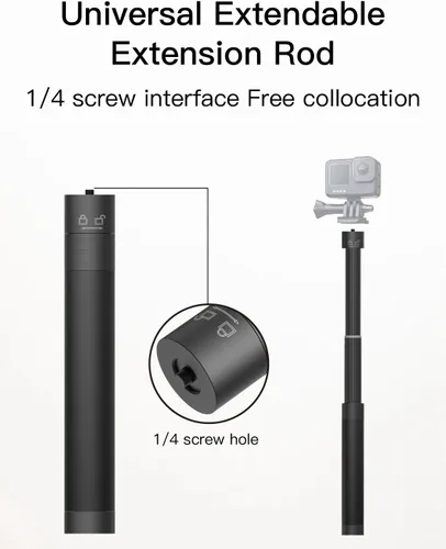 Vista 7 de AOCHUAN Estabilizador cardán de 3 ejes para Smartphone Smart X Pro gris y bolsa de almacenamiento B10 y varilla de extensión E10