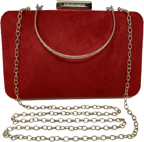 Vista 3 de Cirilla Bolso de noche de terciopelo con asa y cadena para boda, cóctel, banquete