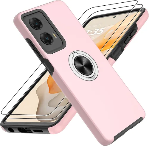 Vista 91 de Gritup - Funda para Galaxy A05S con protector de pantalla HD×2, funda protectora para teléfono a prueba de golpes con soporte magnético de anillo
